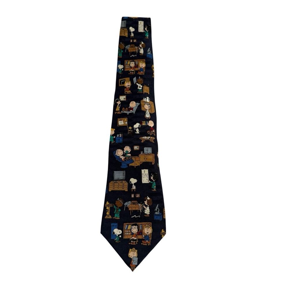 Peanuts Men's Tie Blue